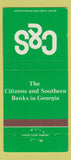 Matchbook Cover - Citizens and Souther Banks Georgia 30 Strike