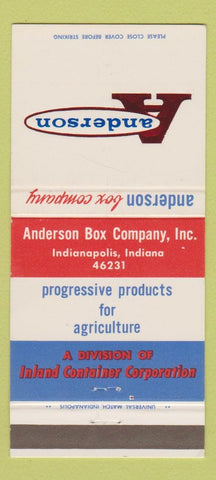 Matchbook Cover - Anderson Box Compnay Indianapolis IN Agriculture  30 Strike
