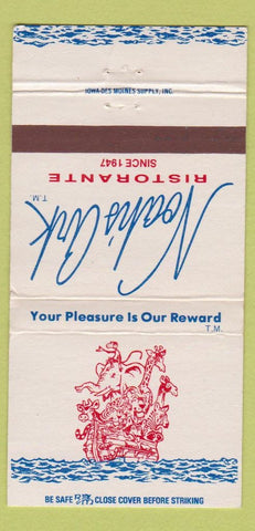 Matchbook Cover - Noah's Ark Restaurant Des Moines IA pizza 30 Strike