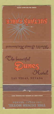 Matchbook Cover - Dunes Hotel Casino Las Vegas NV Sultan's Table 30 Strike