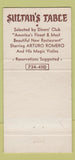 Matchbook Cover - Dunes Hotel Casino Las Vegas NV Sultan's Table 30 Strike