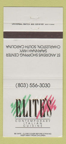 Matchbook Cover - Elite's Italian Restaurant Charleston SC 30 Strike