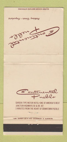 Matchbook Cover - Continental Pueblo Colorado 30 Strike