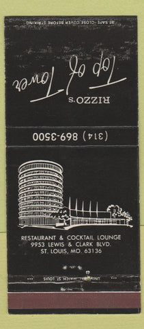 Matchbook Cover - Rizzo's Top of Tower ST Louis MO WEAR 30 Strike
