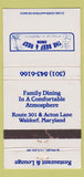 Matchbook Cover - Beef and Reef Inn Waldorf MD WEAR 30 Strike
