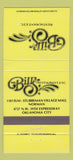 Matchbook Cover - Mr Bill's restaurant Norman Oklahoma City OK 30 Strike