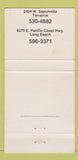 Matchbook Cover - El Paso Cantina Mexican Long Beach Torrance CA 30 Strike