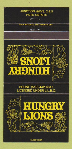 Matchbook Cover - Hungry Lions Paris ON 30 Strike