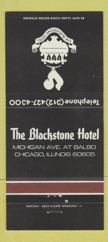 Matchbook Cover - Blackstone Hotel Chicago IL 30 Strike