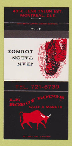 Matchbook Cover - Le Boeuf Rouge Montreal QC Jean Talon Lounge 30 Strike