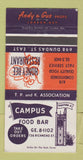 Matchbook Cover - Campus Food Bar London ON Honey Bee 30 Strike