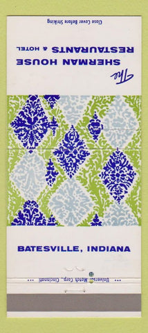 Matchbook Cover - Sherman House Restaurant Hotel Batesville IN 30 Strike