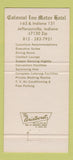 Matchbook Cover - Colonial Inn Jeffersonville IN 30 Strike