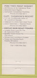 Matchbook Cover - Pine Tree Point Resort Alexandria Bay NY 30 Strike