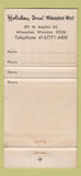 Matchbook Cover - Wauwatosa Cartage Co Holiday Inn Milwaukee WI 30 Strike