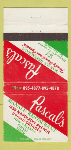 Matchbook Cover - Pascal's Manale Restaurant WEAR New Orleans LA 30 Strike