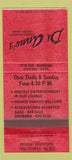 Matchbook Cover - Di Anno's Italian Hallandale FL 30 Strike