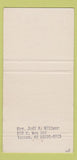 Matchbook Cover - Carraige House Fort Worth TX WEAR 30 Strike