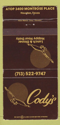 Matchbook Cover - Cody's Houston TX WEAR 30 Strike