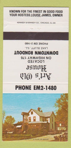 Matchbook Cover - Art's Old House Lake Bluff IL 30 Strike