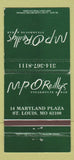 Matchbook Cover - MP O'Reilly's Steakhouse St Louis MO 30 Strike