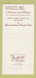 Matchbook Cover - Basco Heat Exchangers Buffalo NY 30 Strike