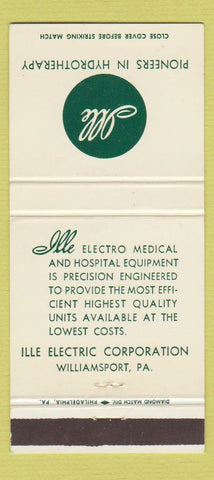 Matchbook Cover - Ille Electric Corp Williamsport PA 30 Strike