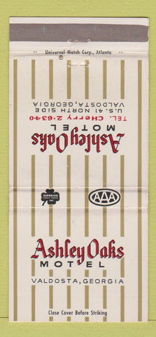 Matchbook Cover - Ashley Oaks Motel Valdosta GA 30 Strike