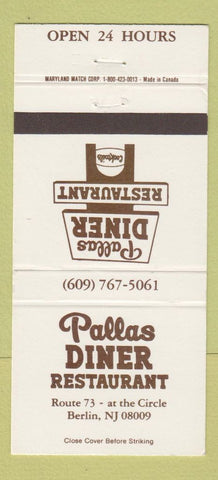 Matchbook Cover - Pallas Diner Restaurant Berlin NJ 30 Strike