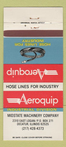 Matchbook Cover - Areoquip Midstate Machinery Decatur IL 30 Strike