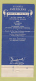 Matchbook Cover - Atlanta Americana GA 30 Strike