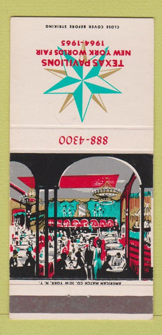 Matchbook Cover - 1964 New York World's Fair Texas Pavilion TX 30 Strike