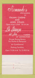Matchbook Cover - Armando's Chicago IL 30 Strike