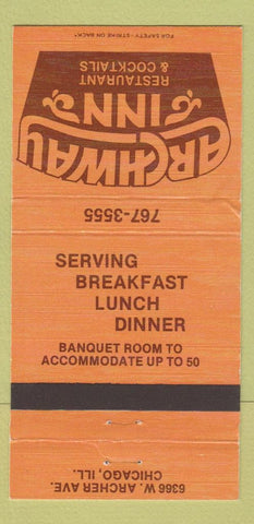 Matchbook Cover - Archway Inn Chicago IL 30 Strike