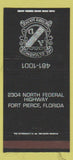 Matchbook Cover - Al DiVagno's Squires Lounge Fort Pierce FL WEAR 30 Strike