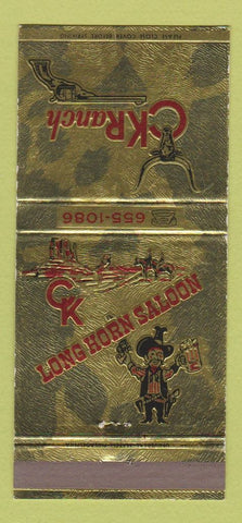 Matchbook Cover - CK Ranch Long Horn Saloon Wilmington DE 30 Strike