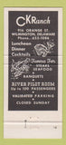Matchbook Cover - CK Ranch Long Horn Saloon Wilmington DE 30 Strike