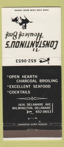 Matchbook Cover - Constantinou's House of Beef Wilmington DE WEAR 30 Strike