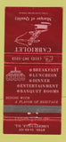 Matchbook Cover - Cabriolet Libertyville IL WEAR 30 Strike