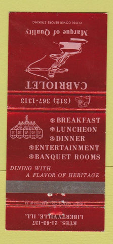 Matchbook Cover - Cabriolet Libertyville IL WEAR 30 Strike