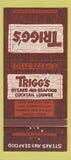 Matchbook Cover - Trigg's Steaks Tamarac FL 30 Strike