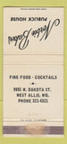 Matchbook Cover - Norbie Baker's Publick House West Allis WI WEAR 30 Strike