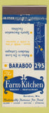 Matchbook Cover - Farm Kitchen Restaurant Baraboo WI 30 Stick