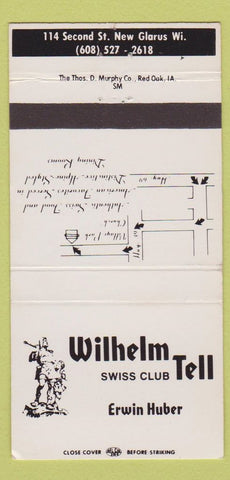 Matchbook Cover - Wilhelm Tell Swiss Club New Glarus WI 30 Strike