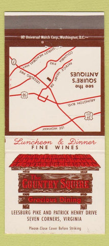 Matchbook Cover - Country Squire Seven Corners VA 30 Strike