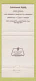 Matchbook Cover - Duff's Cabaret Lounge Rebel Winchester VA 30 Strike