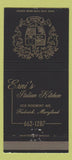 Matchbook Cover - Erni's Italian Restaurant Frederick MD 30 Strike