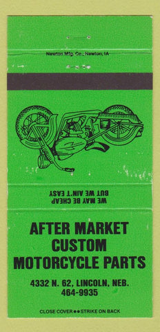 Matchbook Cover - After Market Motorcycle Parts Lincoln NE WEAR 30 Strike
