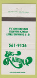 Matchbook Cover - Big Kahuna New Orleans LA 30 Strike