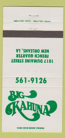 Matchbook Cover - Big Kahuna New Orleans LA 30 Strike